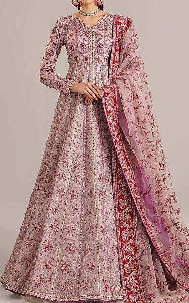 Akbar Aslam Light Mauve Organza Suit | Pakistani Embroidered Chiffon Dresses USA- Image 1