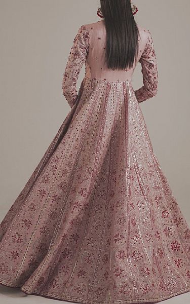 Akbar Aslam Light Mauve Organza Suit | Pakistani Embroidered Chiffon Dresses USA- Image 2