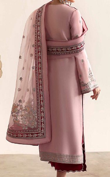 Akbar Aslam Pastel Pink Silk Suit | Pakistani Embroidered Chiffon Dresses USA- Image 2