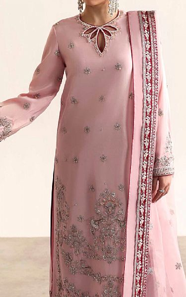 Akbar Aslam Pastel Pink Silk Suit | Pakistani Embroidered Chiffon Dresses USA- Image 3