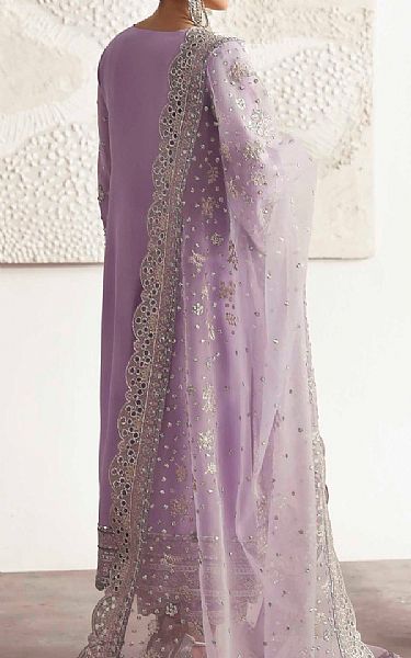 Akbar Aslam Lilac Silk Suit | Pakistani Embroidered Chiffon Dresses USA- Image 2