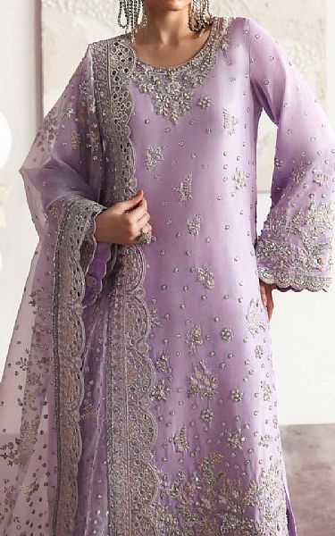 Akbar Aslam Lilac Silk Suit | Pakistani Embroidered Chiffon Dresses USA- Image 3
