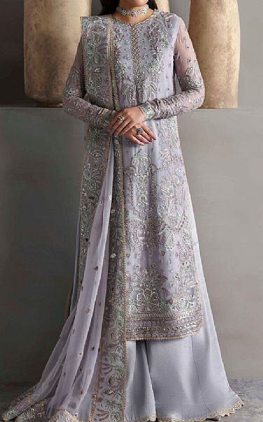 Akbar Aslam Lavender Chiffon Suit | Pakistani Embroidered Chiffon Dresses USA- Image 1