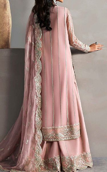 Akbar Aslam Pink Chiffon Suit | Pakistani Embroidered Chiffon Dresses USA- Image 2