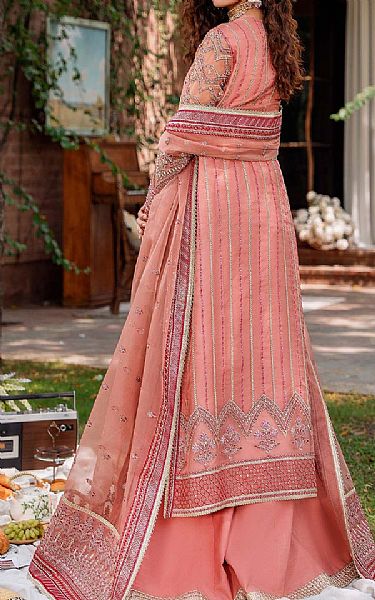 Akbar Aslam Tea Pink Organza Suit | Pakistani Embroidered Chiffon Dresses USA- Image 2