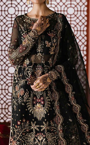 Akbar Aslam Black Organza Suit | Pakistani Embroidered Chiffon Dresses USA- Image 3