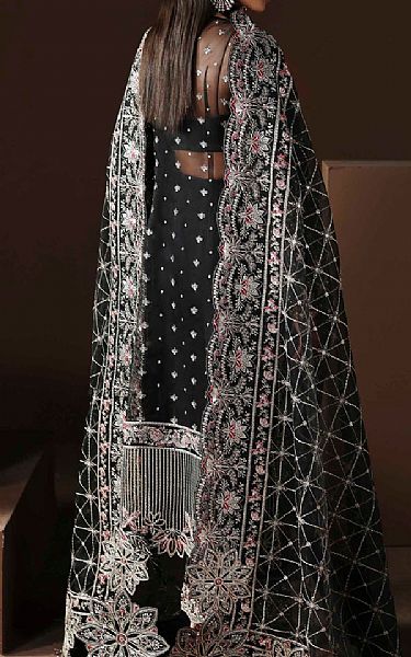 Akbar Aslam Black Organza Suit | Pakistani Embroidered Chiffon Dresses USA- Image 2