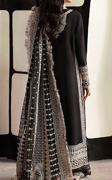 Akbar Aslam Black Organza Suit | Pakistani Embroidered Chiffon Dresses USA- Image 2