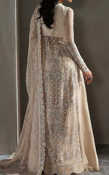 Akbar Aslam Off White Chiffon Suit | Pakistani Embroidered Chiffon Dresses USA- Image 2