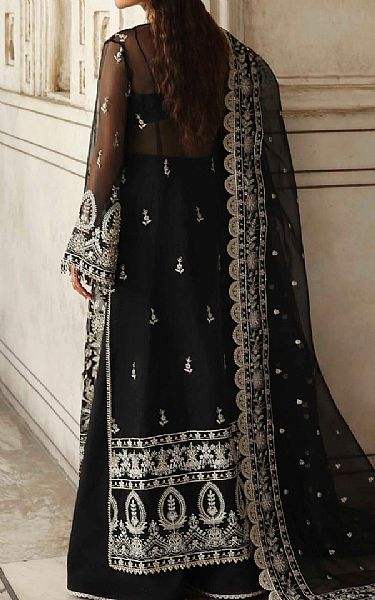 Akbar Aslam Black Organza Suit | Pakistani Embroidered Chiffon Dresses USA- Image 2