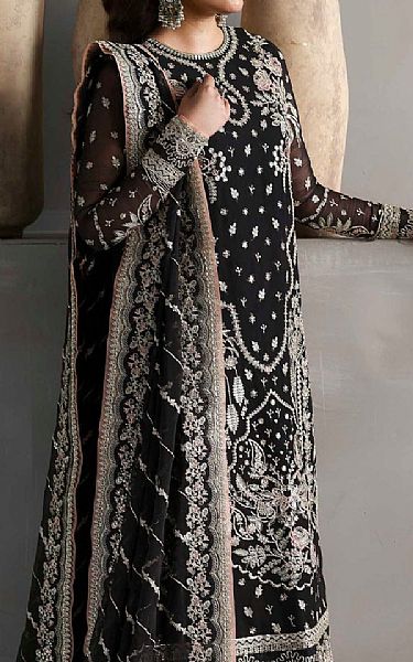 Akbar Aslam Black Chiffon Suit | Pakistani Embroidered Chiffon Dresses USA- Image 3