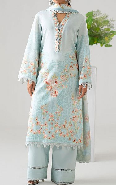 Akbar Aslam Turquoise Lawn Suit | Pakistani Lawn Dress in USA- Image 1