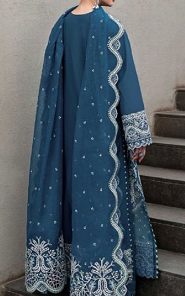 Akbar Aslam Denim Blue Lawn Suit | Pakistani Lawn Dress in USA- Image 2