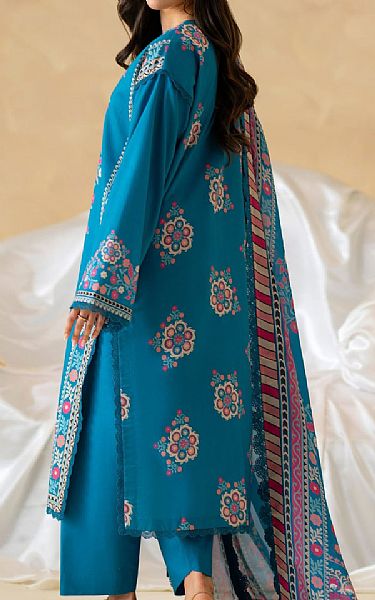 Akbar Aslam Dark Turquoise Lawn Suit | Pakistani Lawn Dress in USA- Image 2
