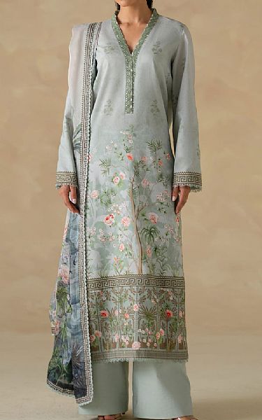 Akbar Aslam Sage Lawn Suit | Pakistani Lawn Dress in USA- Image 1