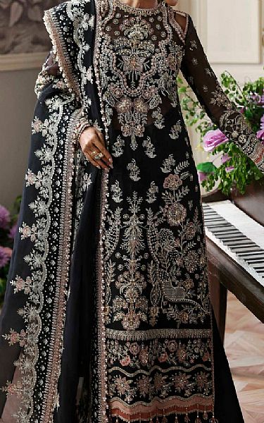 Akbar Aslam Black Organza Suit | Pakistani Embroidered Chiffon Dresses USA- Image 3