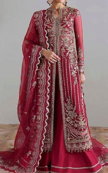Akbar Aslam Cardinal Organza Suit | Pakistani Embroidered Chiffon Dresses USA- Image 1