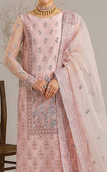 Akbar Aslam Pink Organza Suit | Pakistani Embroidered Chiffon Dresses USA- Image 3