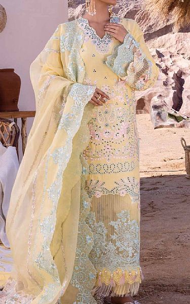 Akbar Aslam Sand Gold Lawn Suit | Pakistani Lawn Suits- Image 1