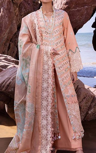 Akbar Aslam Peachy Pink Lawn Suit | Pakistani Lawn Suits- Image 1