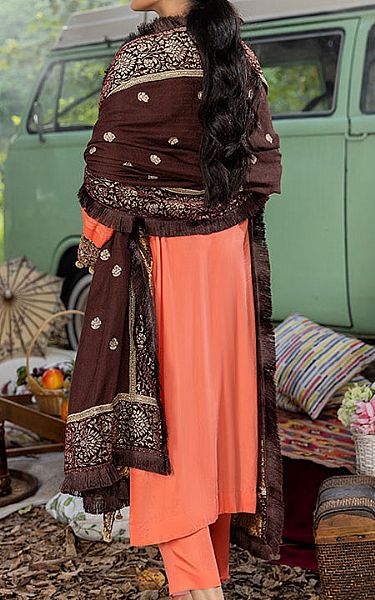 Al Zohaib Coral Linen Suit | Pakistani Winter Dresses- Image 2