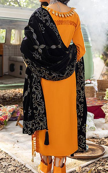Al Zohaib Orange Linen Suit | Pakistani Winter Dresses- Image 2