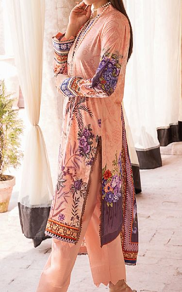 Al Zohaib Peach Cambric Suit | Pakistani Winter Dresses- Image 2