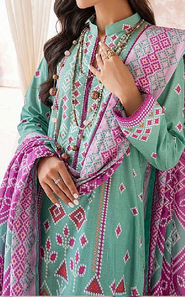 Al Zohaib Mint Green Cambric Suit | Pakistani Winter Dresses- Image 2