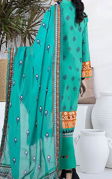 Al Zohaib Sea Green Cambric Suit | Pakistani Winter Dresses- Image 2