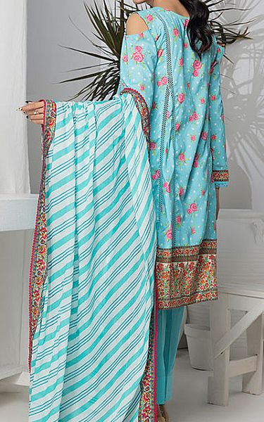Al Zohaib Light Turquoise Cambric Suit | Pakistani Winter Dresses- Image 2