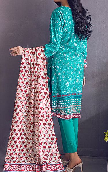 Al Zohaib Sea Green Cambric Suit | Pakistani Winter Dresses- Image 2