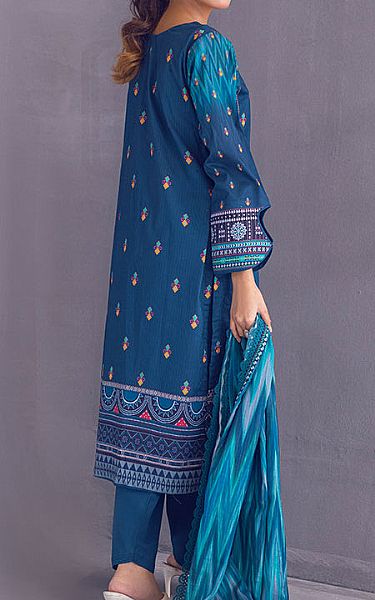 Al Zohaib Denim Blue Cambric Suit | Pakistani Winter Dresses- Image 2