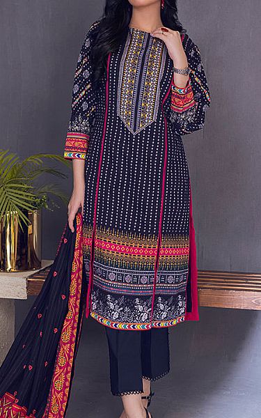 Al Zohaib Black Cambric Suit | Pakistani Winter Dresses- Image 1