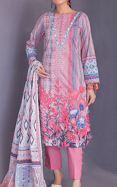Al Zohaib Baby Pink Cambric Suit | Pakistani Winter Dresses- Image 1