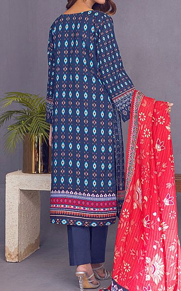 Al Zohaib Royal Blue Cambric Suit | Pakistani Winter Dresses- Image 2