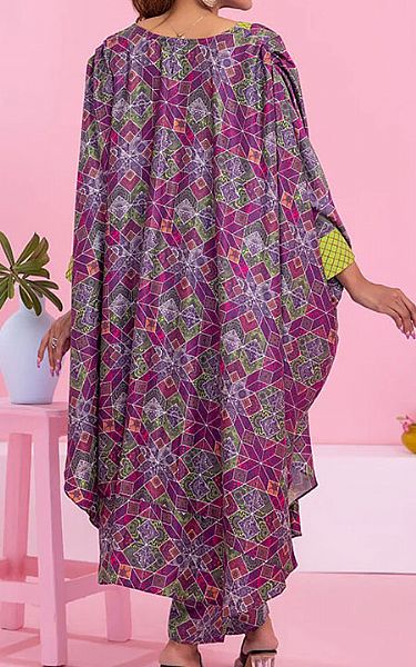 Al Zohaib Plum/Lavender Cottel Suit (2 Pcs) | Pakistani Dresses in USA- Image 2