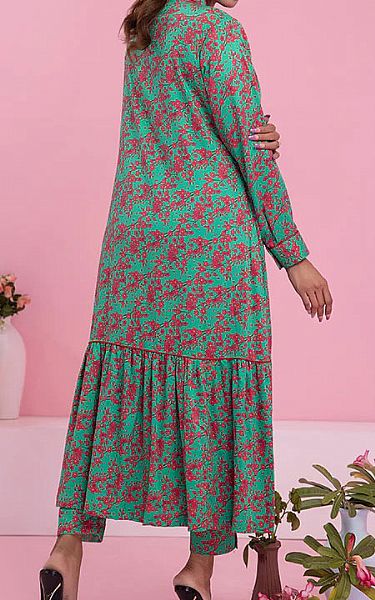 Al Zohaib Sea Green Cottel Suit (2 Pcs) | Pakistani Winter Dresses- Image 2