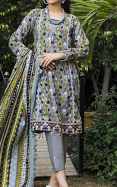 Grey Lawn Suit | Al Zohaib Pakistani Lawn Suits