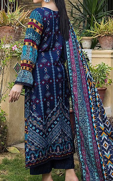 Al Zohaib Royal Blue Lawn Suit | Pakistani Dresses in USA- Image 2