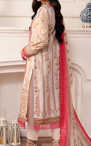 Al Zohaib Pastel Red/Off-white Cambric Suit | Pakistani Winter Dresses- Image 2