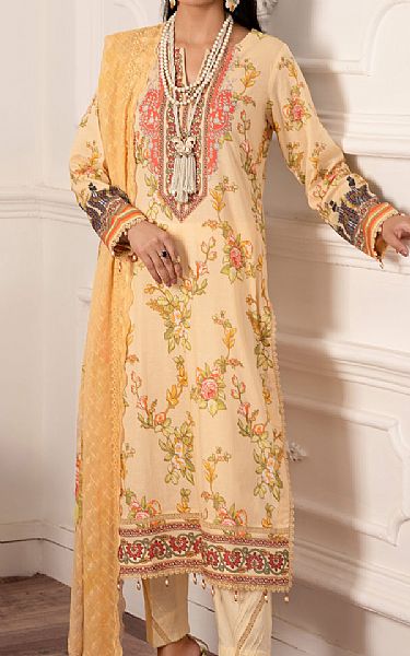 Al Zohaib Sand Gold Cambric Suit | Pakistani Winter Dresses- Image 1