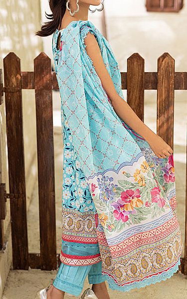 Al Zohaib Light Turquoise Cotton Suit | Pakistani Winter Dresses- Image 2