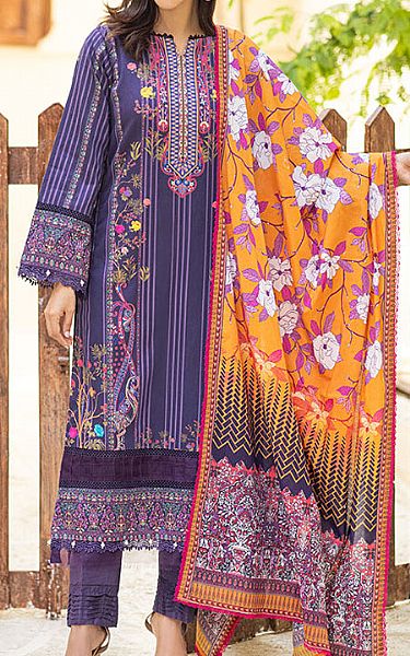 Al Zohaib Navy Cotton Suit | Pakistani Winter Dresses- Image 1
