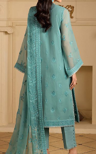 Alizeh Dusty Teal Chiffon Suit | Pakistani Embroidered Chiffon Dresses USA- Image 2