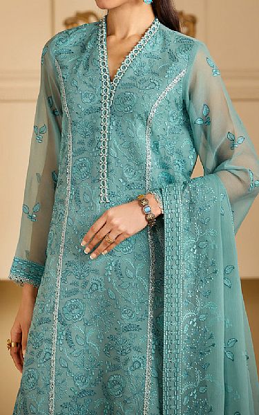 Alizeh Dusty Teal Chiffon Suit | Pakistani Embroidered Chiffon Dresses USA- Image 3