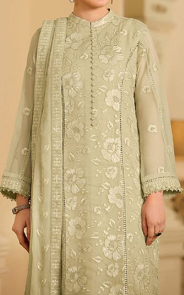 Alizeh Thistle Green Chiffon Suit | Pakistani Embroidered Chiffon Dresses USA- Image 3