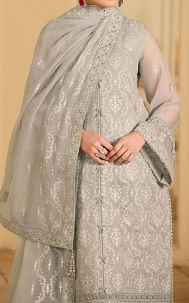 Alizeh Grey Chiffon Suit | Pakistani Embroidered Chiffon Dresses USA- Image 3