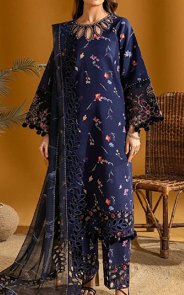 Alizeh Dark Blue Lawn Suit | Pakistani Lawn Dress in USA- Image 1
