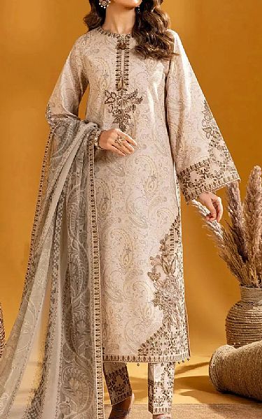 Alizeh Ivory Lawn Suit | Pakistani Lawn Dress in USA- Image 1