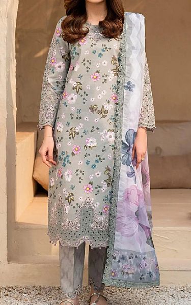 Alizeh Grey Lawn Suit | Pakistani Lawn Dress in USA- Image 1